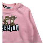 Moschino Felpa Chiusa Girocollo Tinta Unita con Stampa per Neonata MTF06 ROSA MOSCHINO 