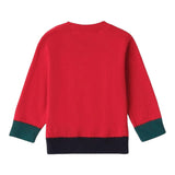 MINI BANDA maglia girocollo tinta unita con renna Rosso per Neonato A671 ROSSO MINI BANDA 