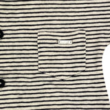 Lalalu' Plain Onesie with Striped Pattern Half Sleeve White for Newborns
