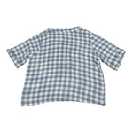 Petit Indi Camicia Tinta Unita con Fantasia A Quadri per Neonato SS25BK7133X BLU PETIT INDI 