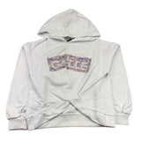 Gaelle Girls' Plain Glitter Hooded Sweatshirt White