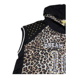 MONNALISA abito giromanica stampa fantasia maculata con cappuccio Nero per Bambina ABMN NERO MONNALISA 