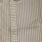Miranda Long Sleeve Shirts Solid Color with Striped Pattern White for Boys