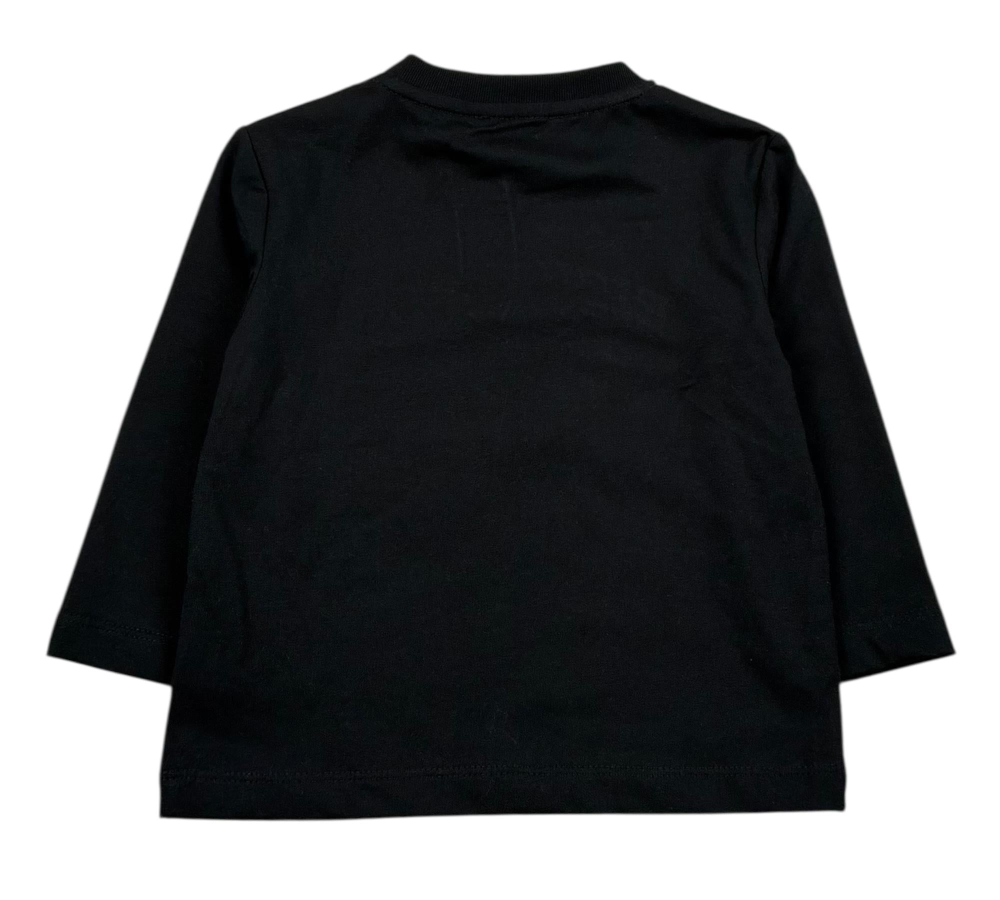John Richmond Shirt Girocollo Tinta Unita con Stampa per Neonato RIP26130TS NERO JOHN RICHMOND 
