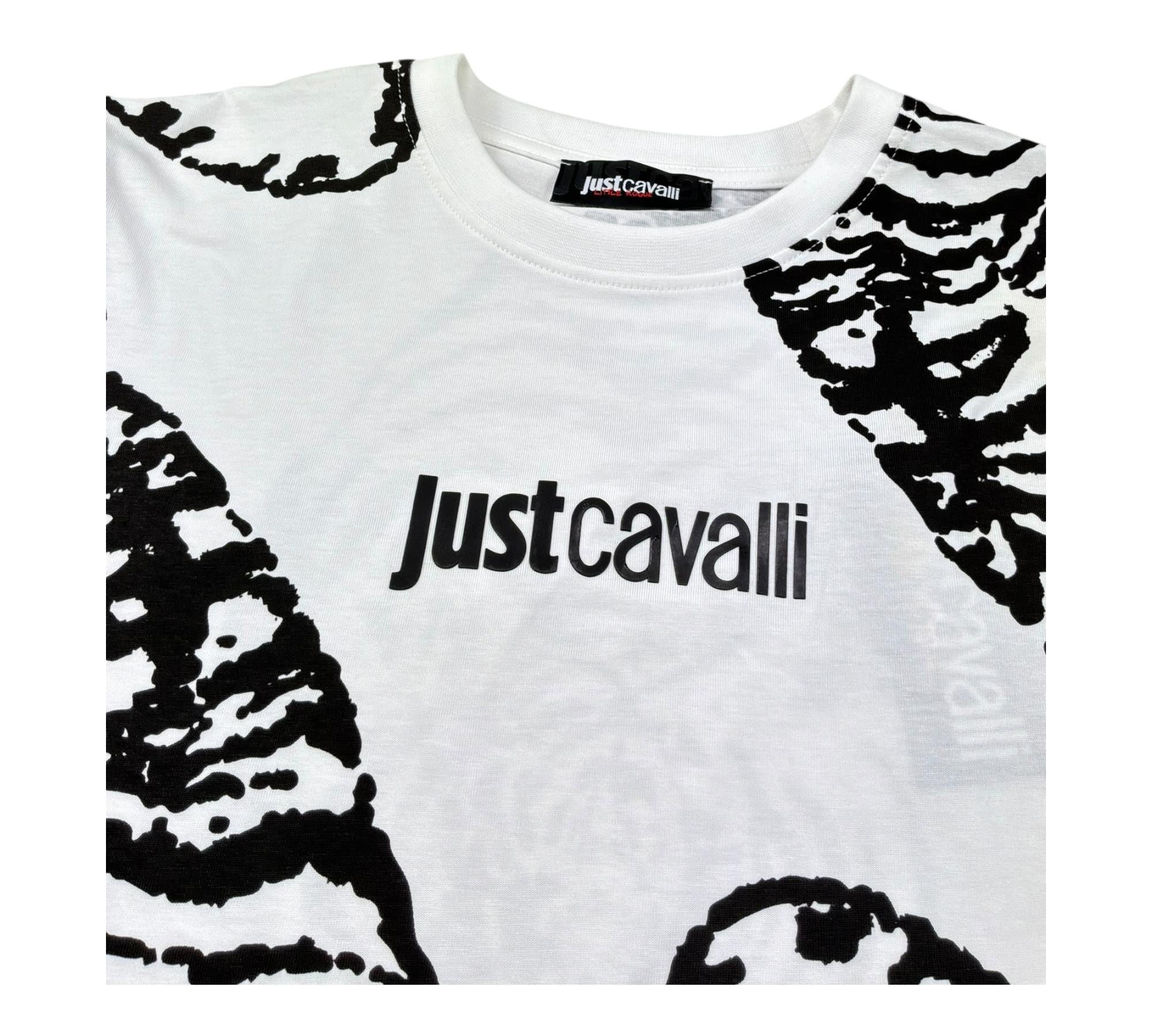 Just Cavalli T-Shirt Girocollo Tinta Unita con Stampe per Bambino JBP26161TS BIANCO JUST CAVALLI 