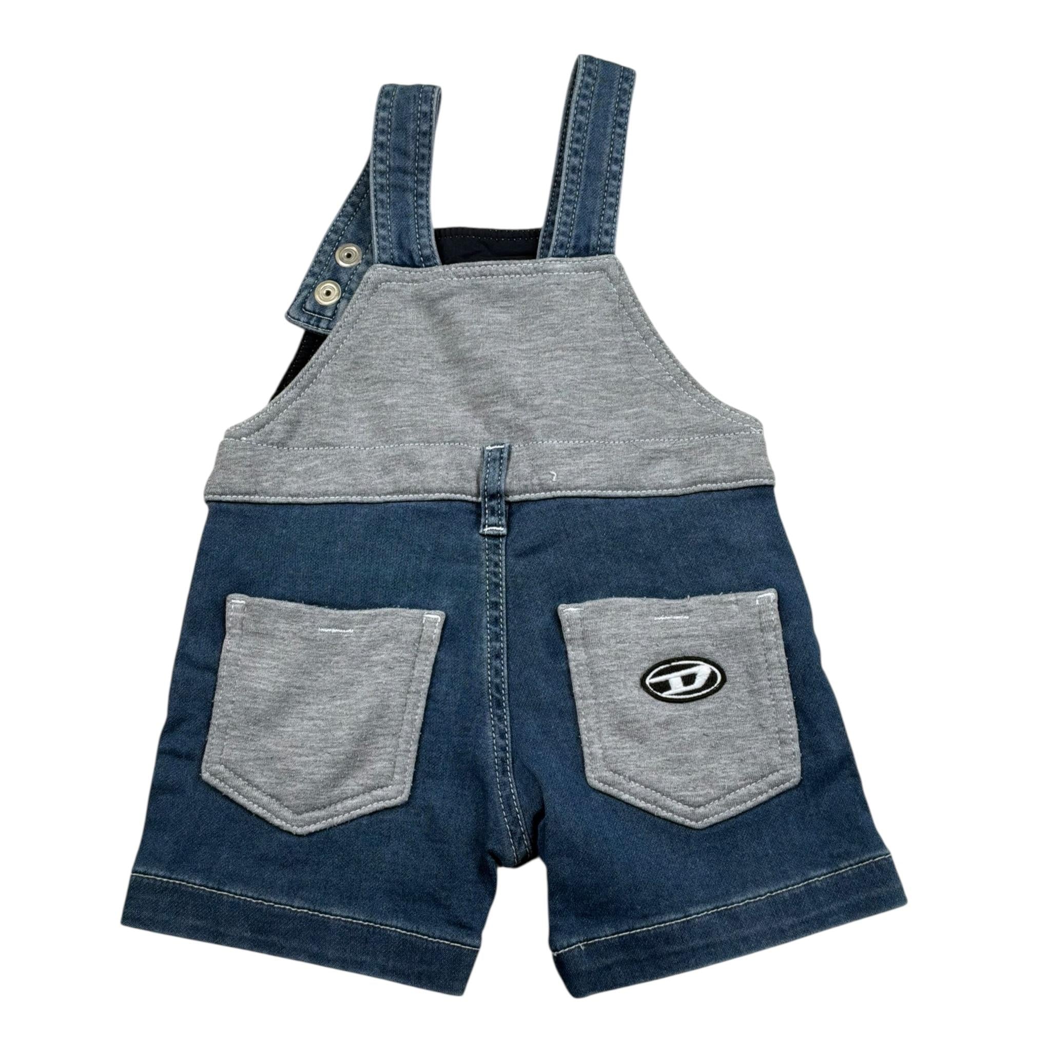 Diesel Salopette In Denim Tinta Unita per Neonato K00480 BLU DIESEL 