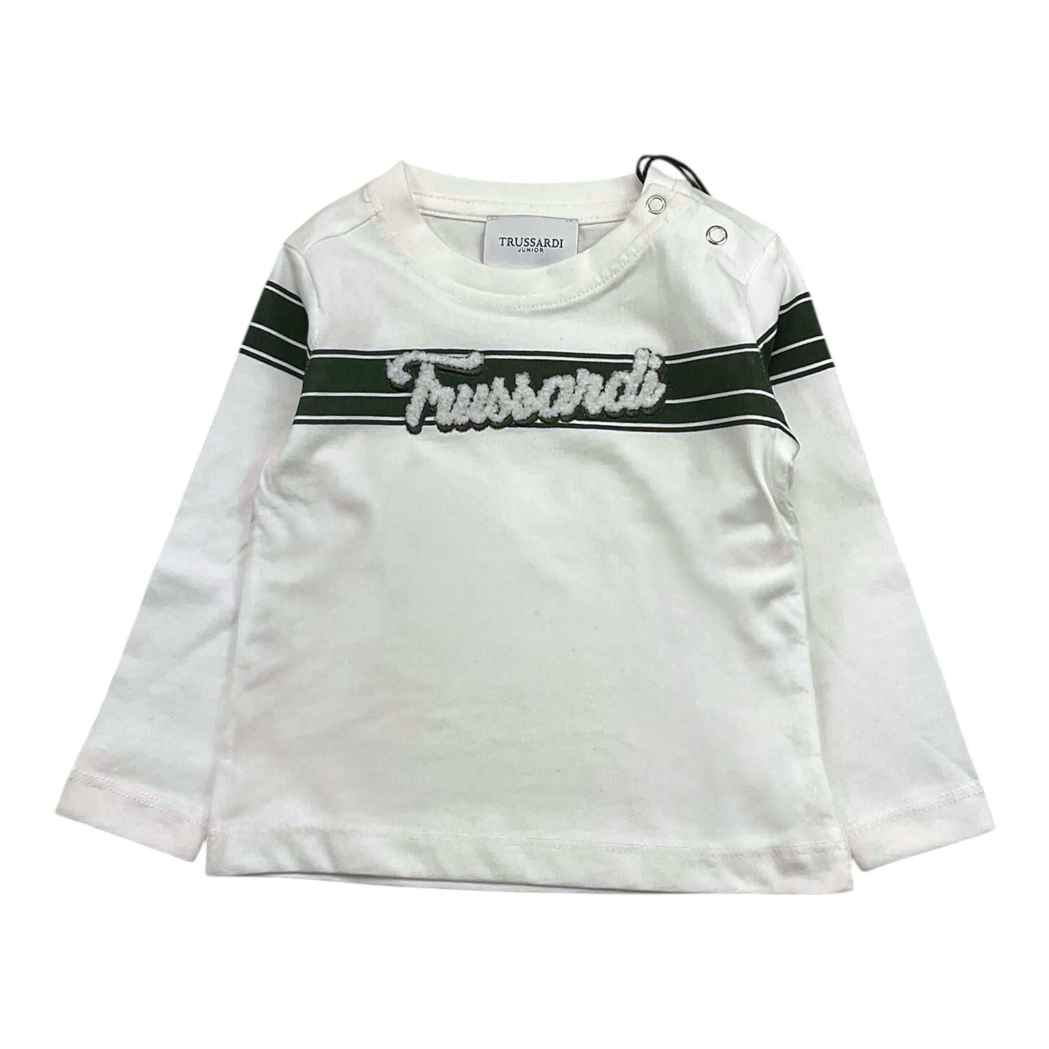 TRUSSARDI shirt girocollo tinta unita con stampa Bianco per Neonato TIA24111TSN BIANCO TRUSSARDI 