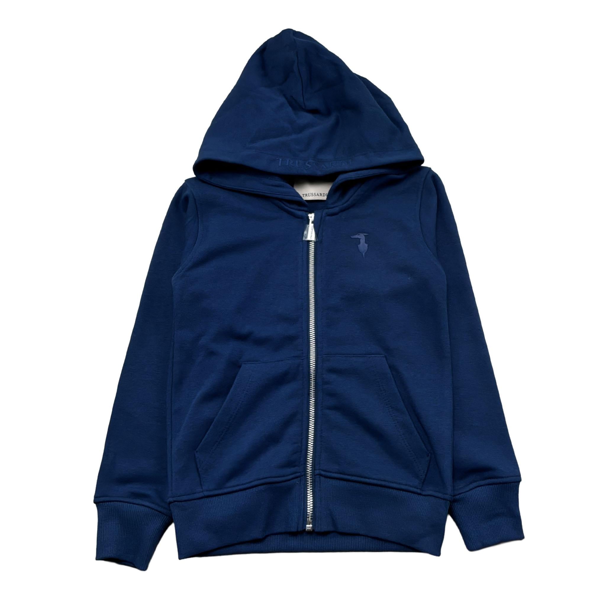 Trussardi Felpa con Zip E Cappuccio Tinta Unita per Bambino TGP26003FE BLU TRUSSARDI 