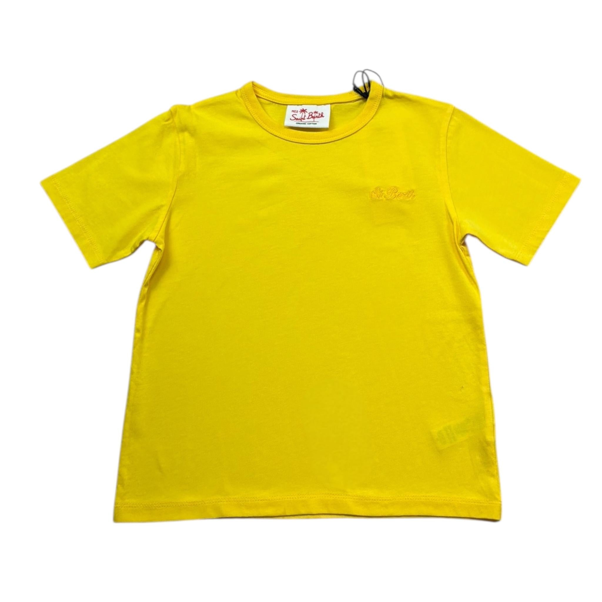 Saint Barth T-Shirt Girocollo Tinta Unita per Bambino 00710L GIALLO SAINT BARTH 