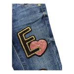 GUESS jeans tinta unita con paillettes Blu per Bambina N2RA08D4GV0 BLU GUESS 