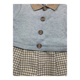 Light Colors Romper Half Sleeve Pattern Blue Checks For Newborn