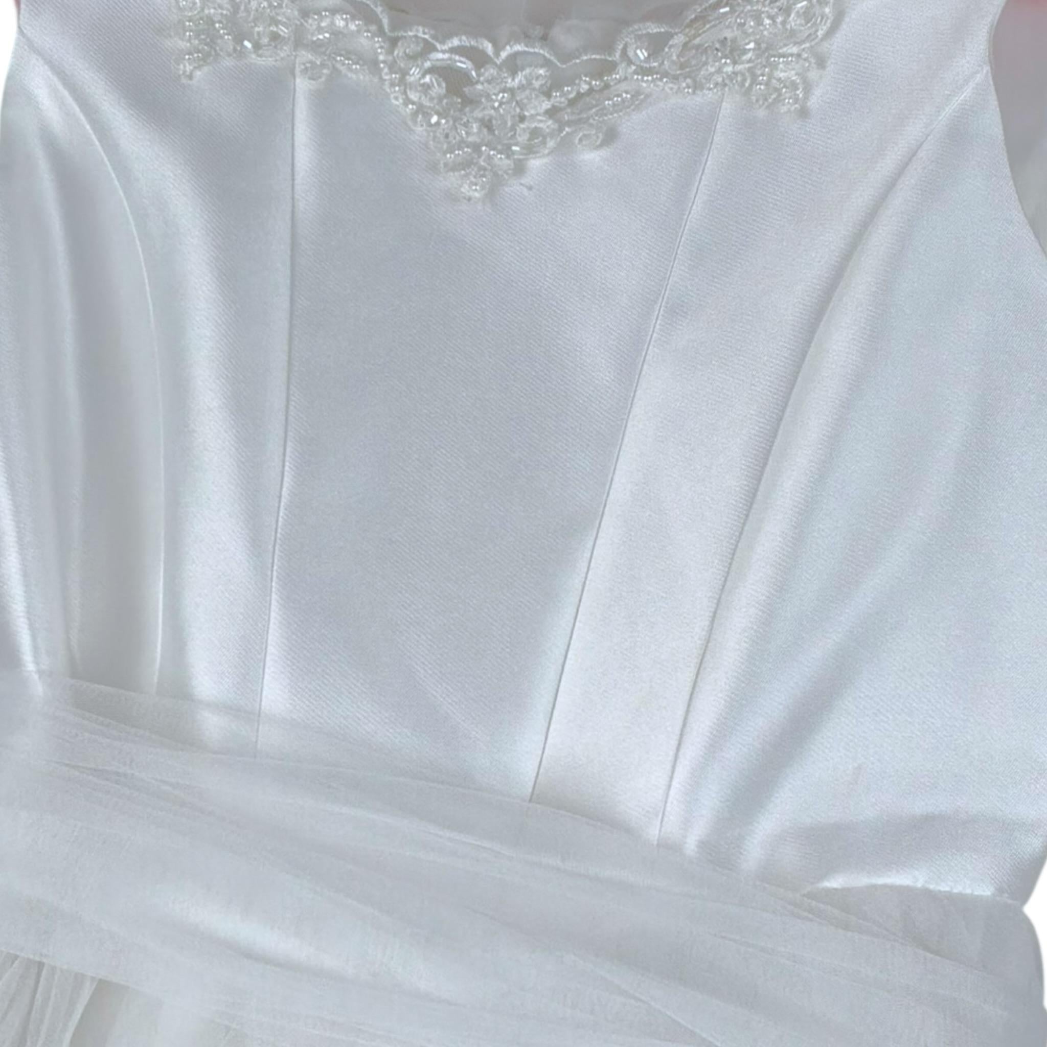 Isabel Abito Cerimonia Tinta Unita con Tulle per Bambina 43140S BIANCO ISABEL 