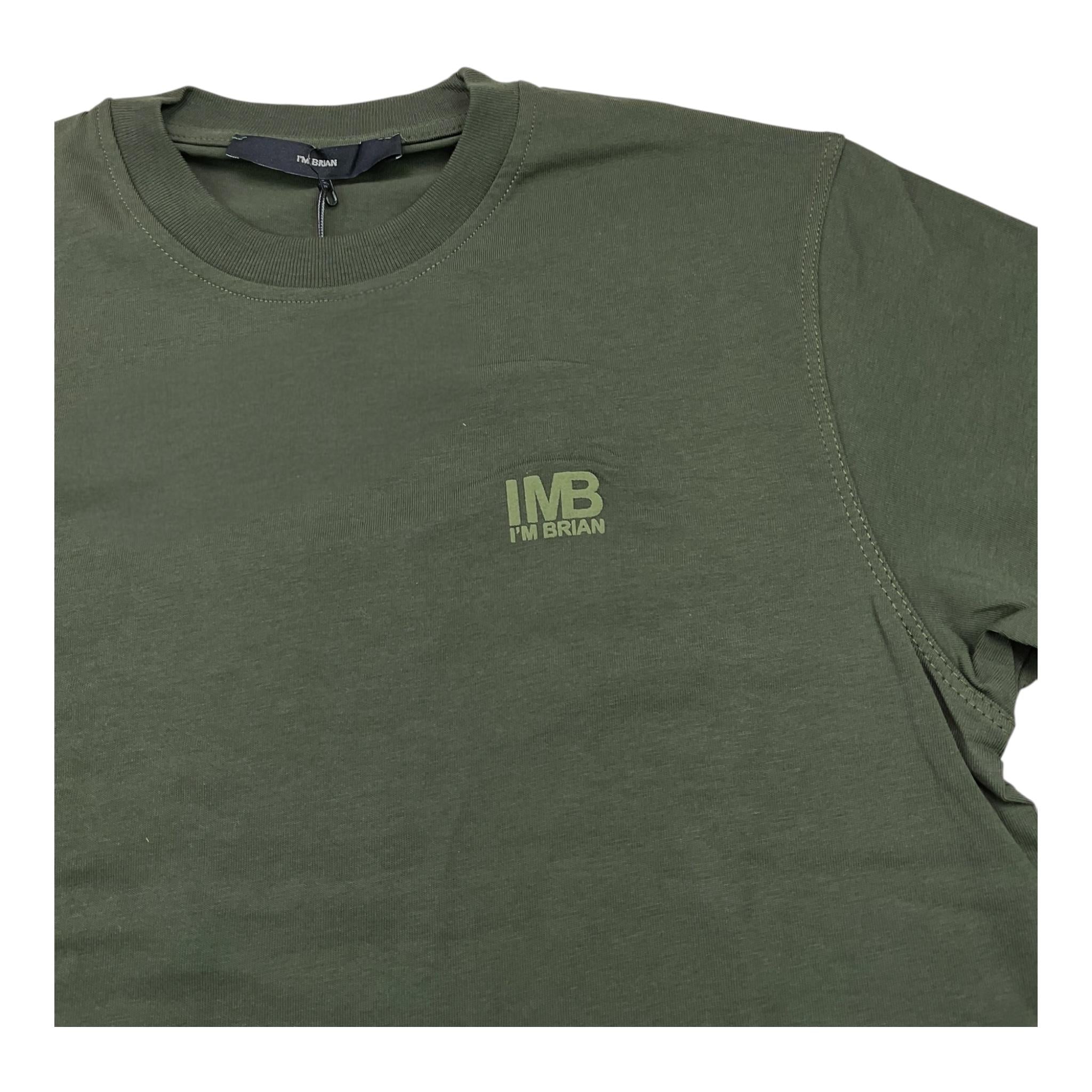 I'M BRIAN t-shirt girocollo tinta unita con logo Verde per Bambino TS3142JXX VERDE I'M BRIAN 
