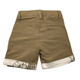 Cesare Paciotti Solid Color Bermuda Shorts with Adjustable Waist Beige for Newborns