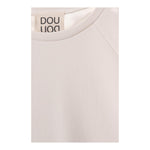 Dou Dou Felpa Chiusa Girocollo Tinta Unita per Bambina DW4A30 PANNA DOU DOU 
