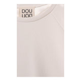 Dou Dou Felpa Chiusa Girocollo Tinta Unita per Bambina DW4A30 PANNA DOU DOU 