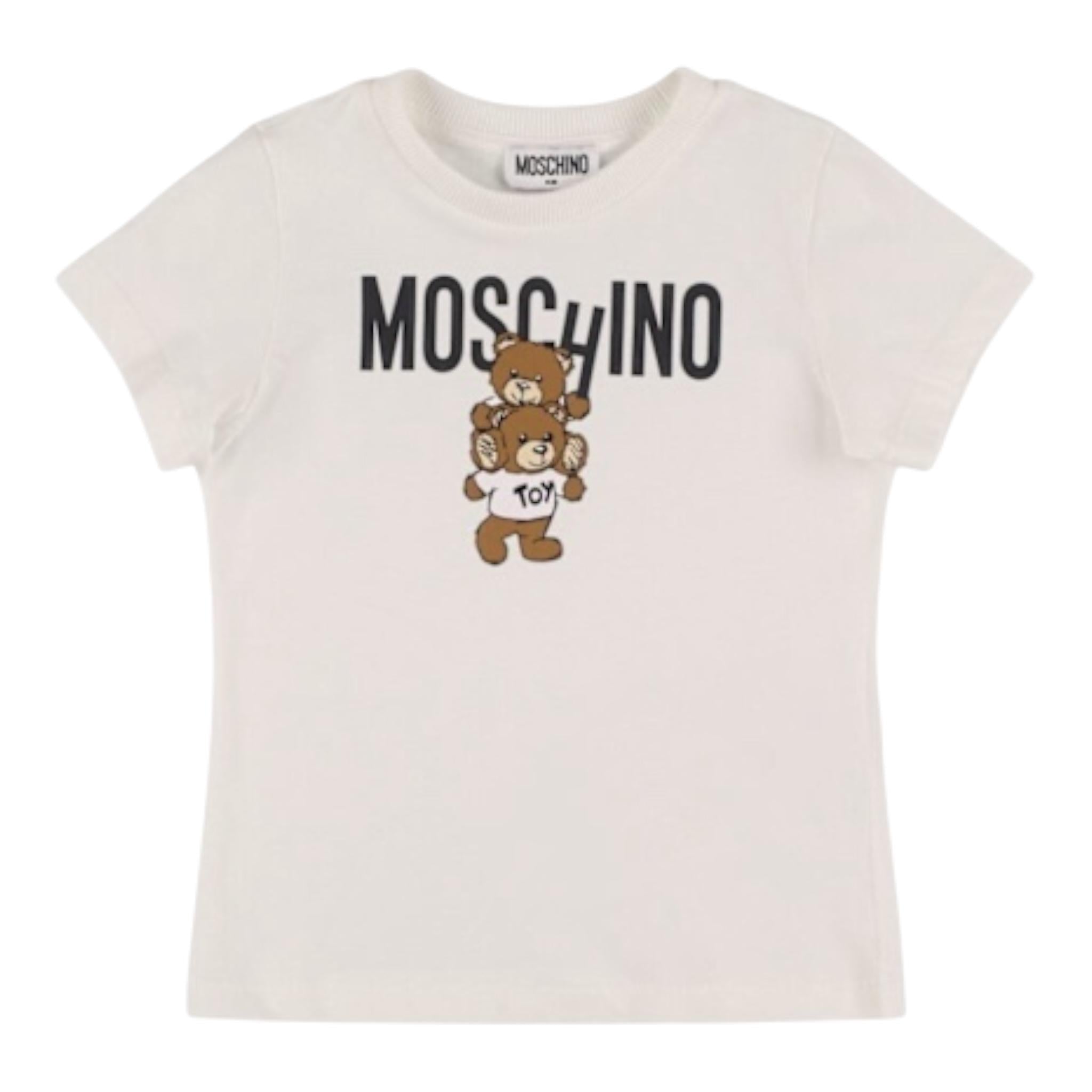 MOSCHINO t-shirt tinta unita con stampa Bianco per Bambina HVM04K BIANCO MOSCHINO 