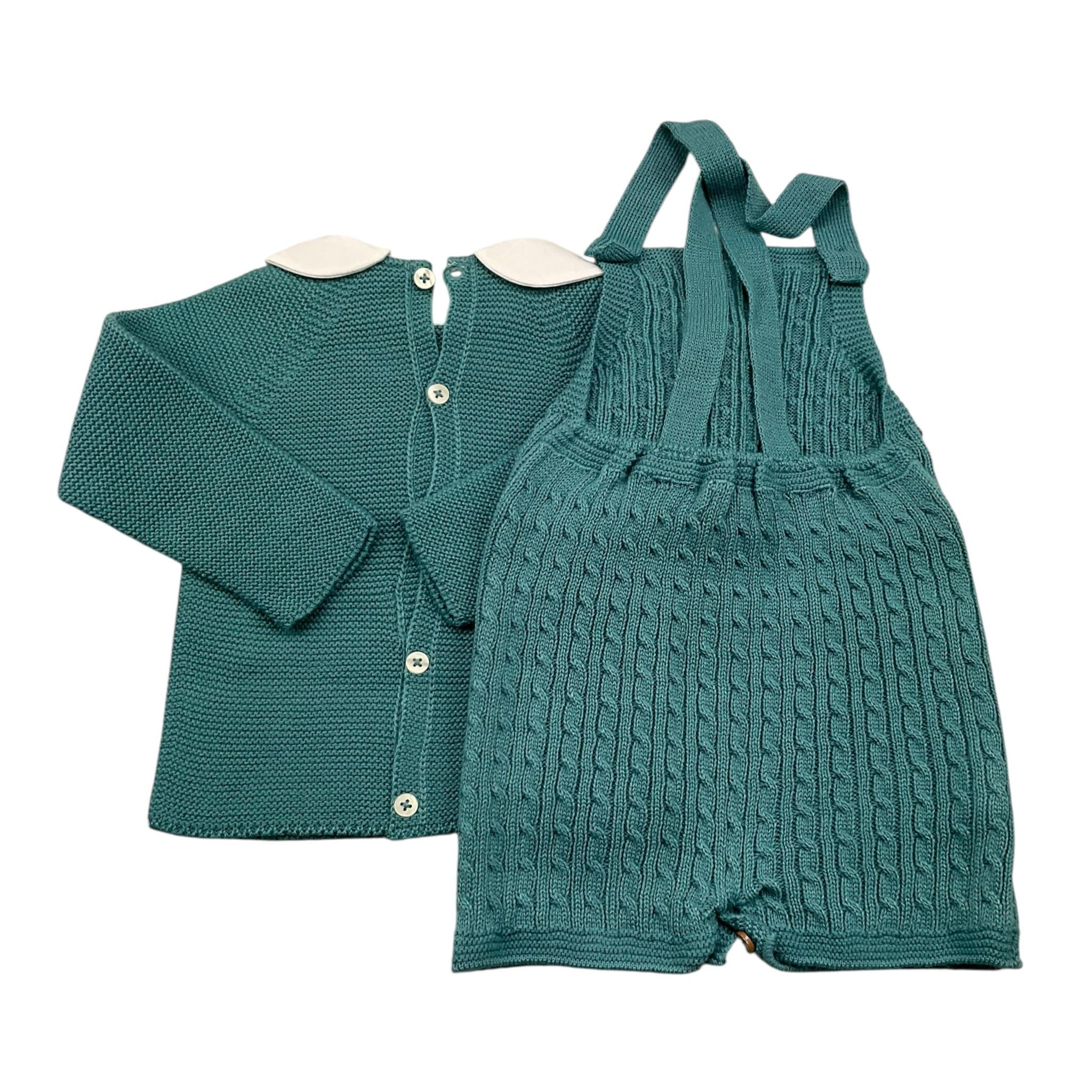 MAC ILUSIO'N completo 2pz tinta unita salopette-maglia Verde per Neonata 9455X VERDE MAC ILUSIO'N 