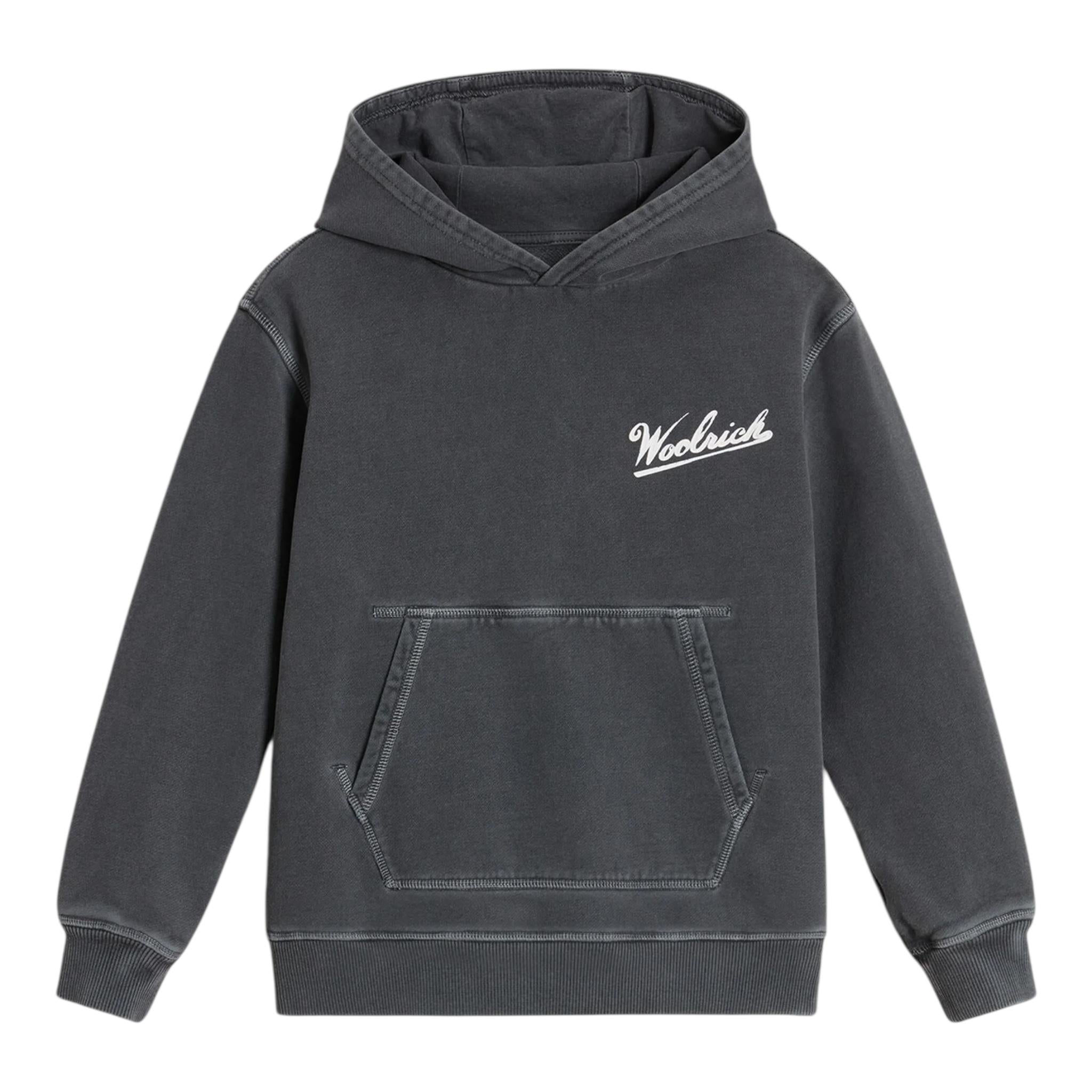 WOOLRICH felpa chiusa con cappuccio tinta unita Grigio per Bambino KSW019902 GRIGIO WOOLRICH 
