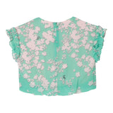 Liu Jo Solid Color Half Sleeve Shirt With Green Pattern For Girls