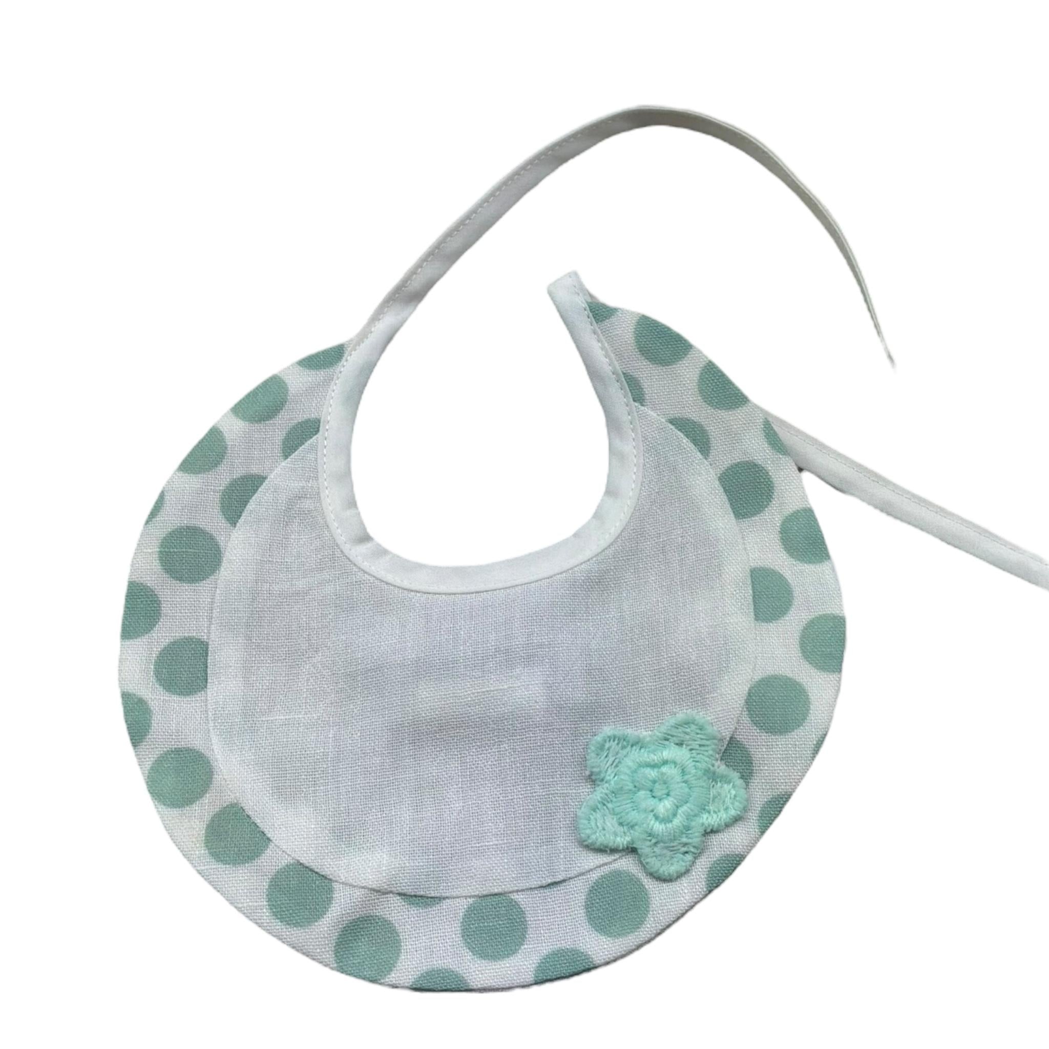 I Delfi Bavetta Tinta Unita Fantasia Pois per Neonata 25P5143 BIANCO I DELFI 