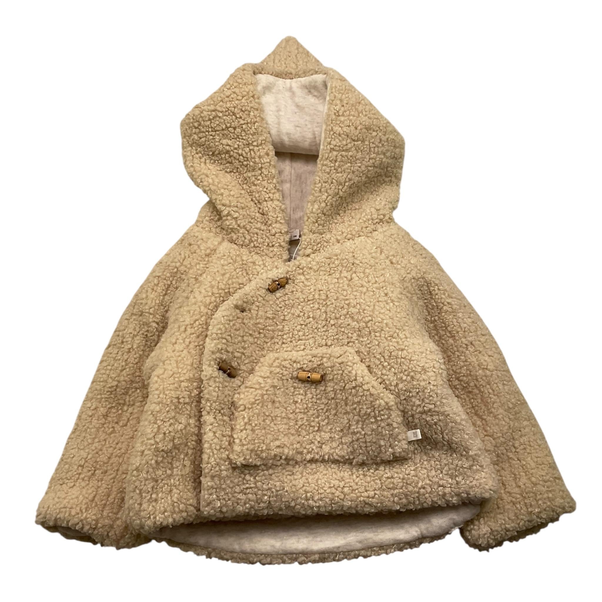 PAZ RODRIGUEZ cappotto pelliccia tinta unita con cappuccio Beige per Neonato 012191812 BEIGE PAZ RODRIGUEZ 