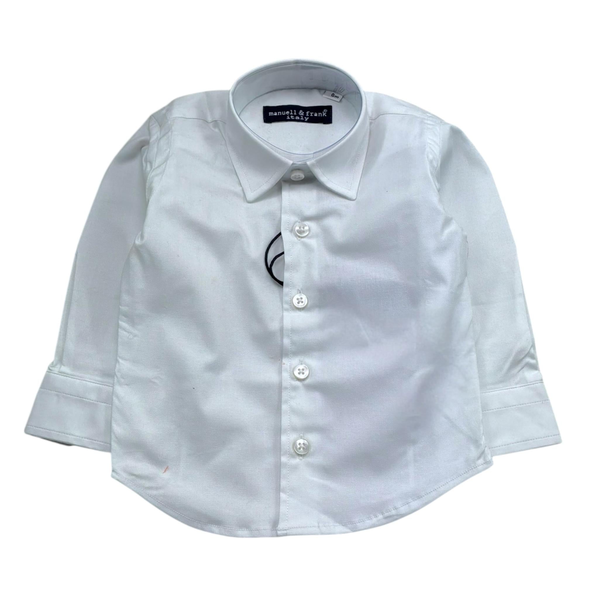 Manuel & Frank Camicia Tinta Unita Manica Lunga per Neonato MP3350N BIANCO MANUEL & FRANK 