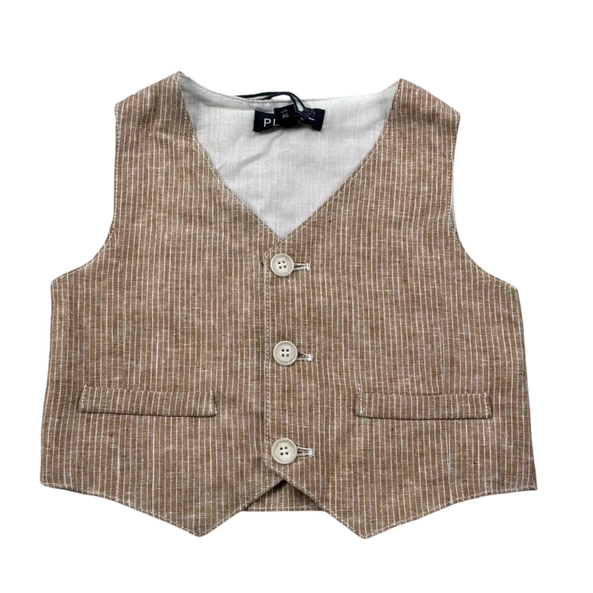 Please Gilet Tinta Unita  per Neonato JH02301B73 MARRONE PLEASE 
