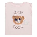 Guess T-Shirt Girocollo Tinta Unita con Stampa per Neonata K5RI18K6YW4 ROSA GUESS 
