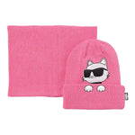 KARL LAGERFELD set cappello-scaldacollo tinta unita Rosa per Bambina Z30333 ROSA KARL LAGERFELD 