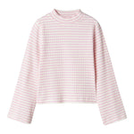 NAME IT maglia tinta unita mezzo collo con fantasia a righe Bianco/rosa per Bambina 13231786 BIANCO/ROSA NAME IT 