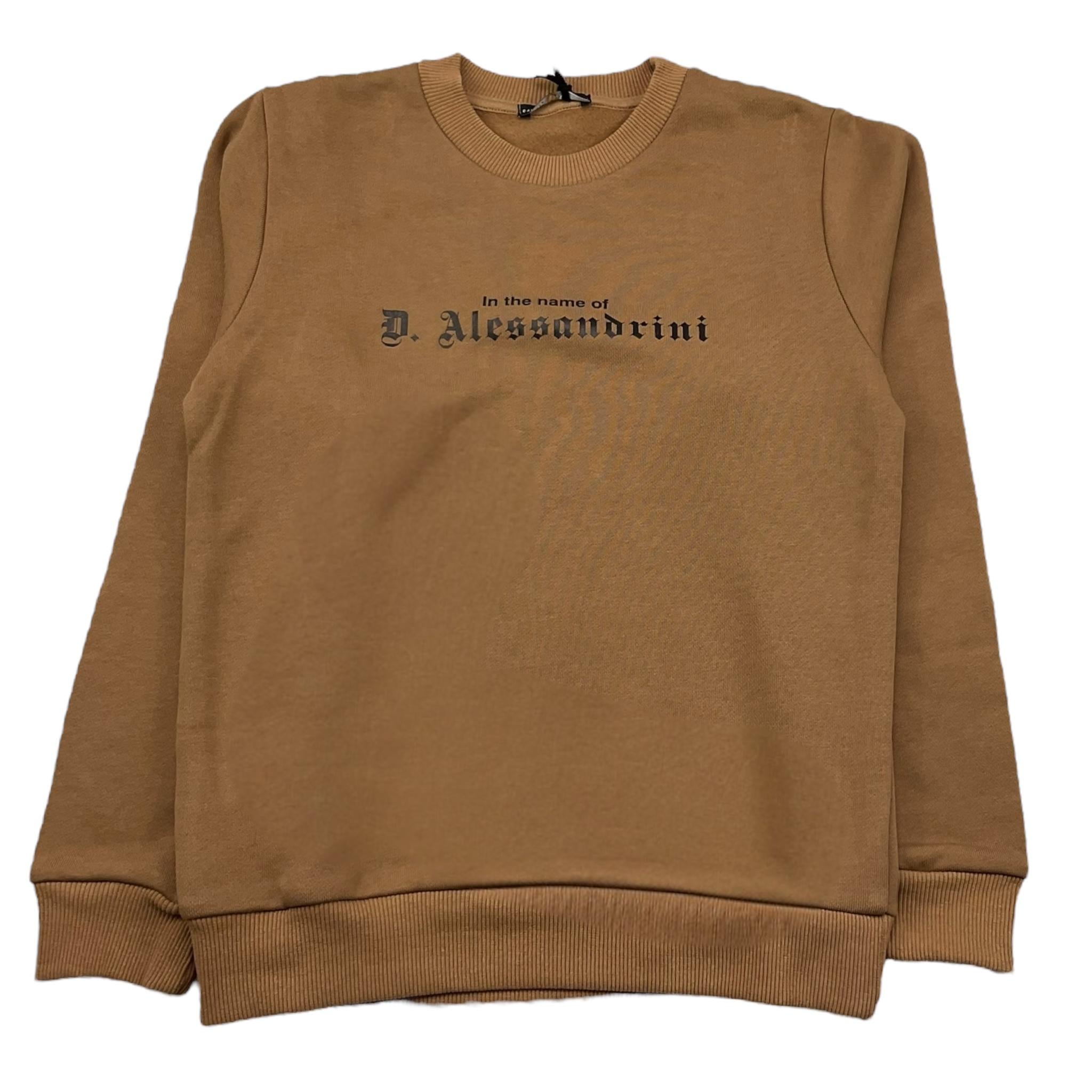 DANIELE ALESSANDRINI felpa girocollo tinta unita con stampa Beige per Bambino 1231F00103X BEIGE DANIELE ALESSANDRINI 