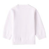 Mini Banda Cardigan Tinta Unita con Bottoni In Contrasto per Neonato 3B643 BIANCO MINI BANDA 