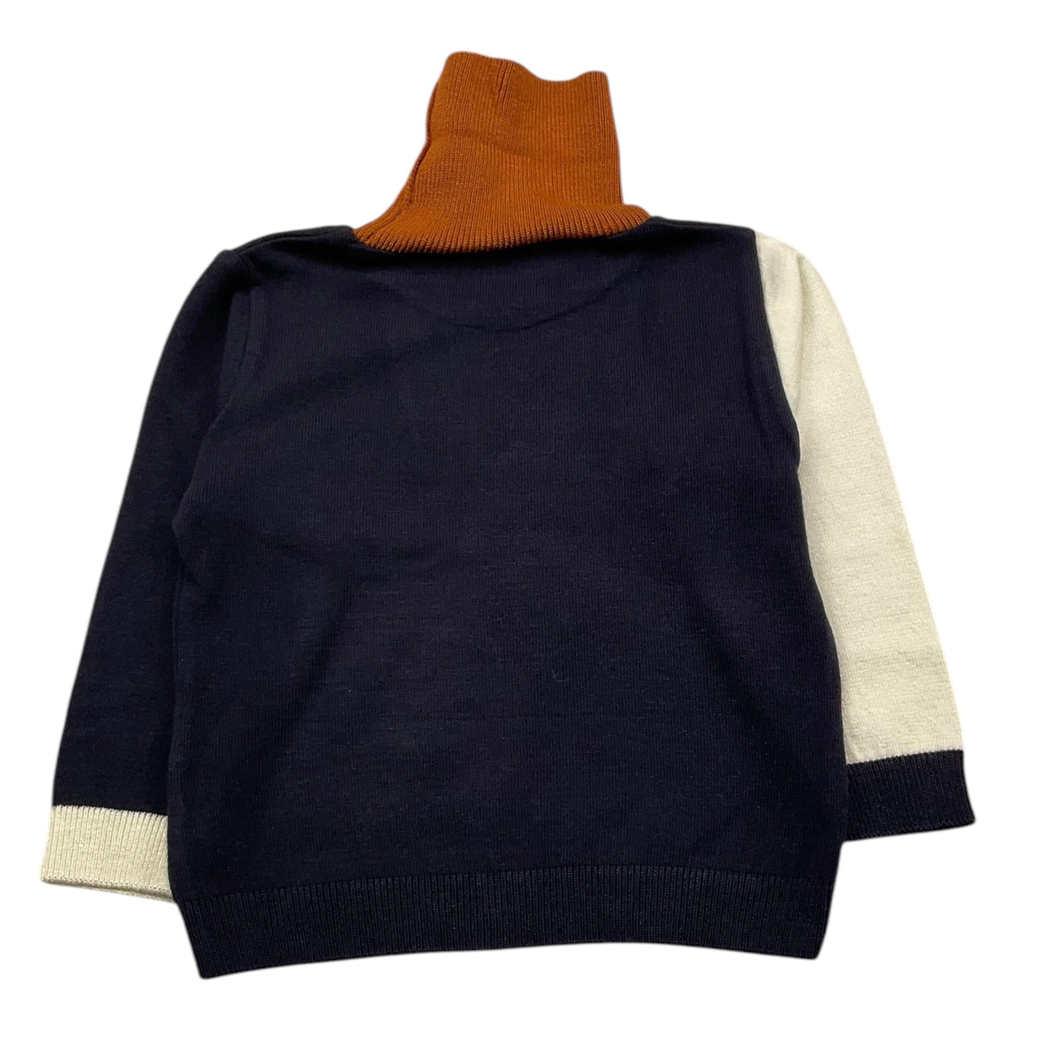 EMANUEL PRIS maglia tricolore collo alto Blu per Neonato EMG7078NN BLU EMANUEL PRIS 