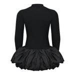 ELISABETTA FRANCHI abito tinta unita mezzo collo con logo Nero per Bambina EFAB544 NERO ELISABETTA FRANCHI 