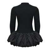 ELISABETTA FRANCHI abito tinta unita mezzo collo con logo Nero per Bambina EFAB544 NERO ELISABETTA FRANCHI 