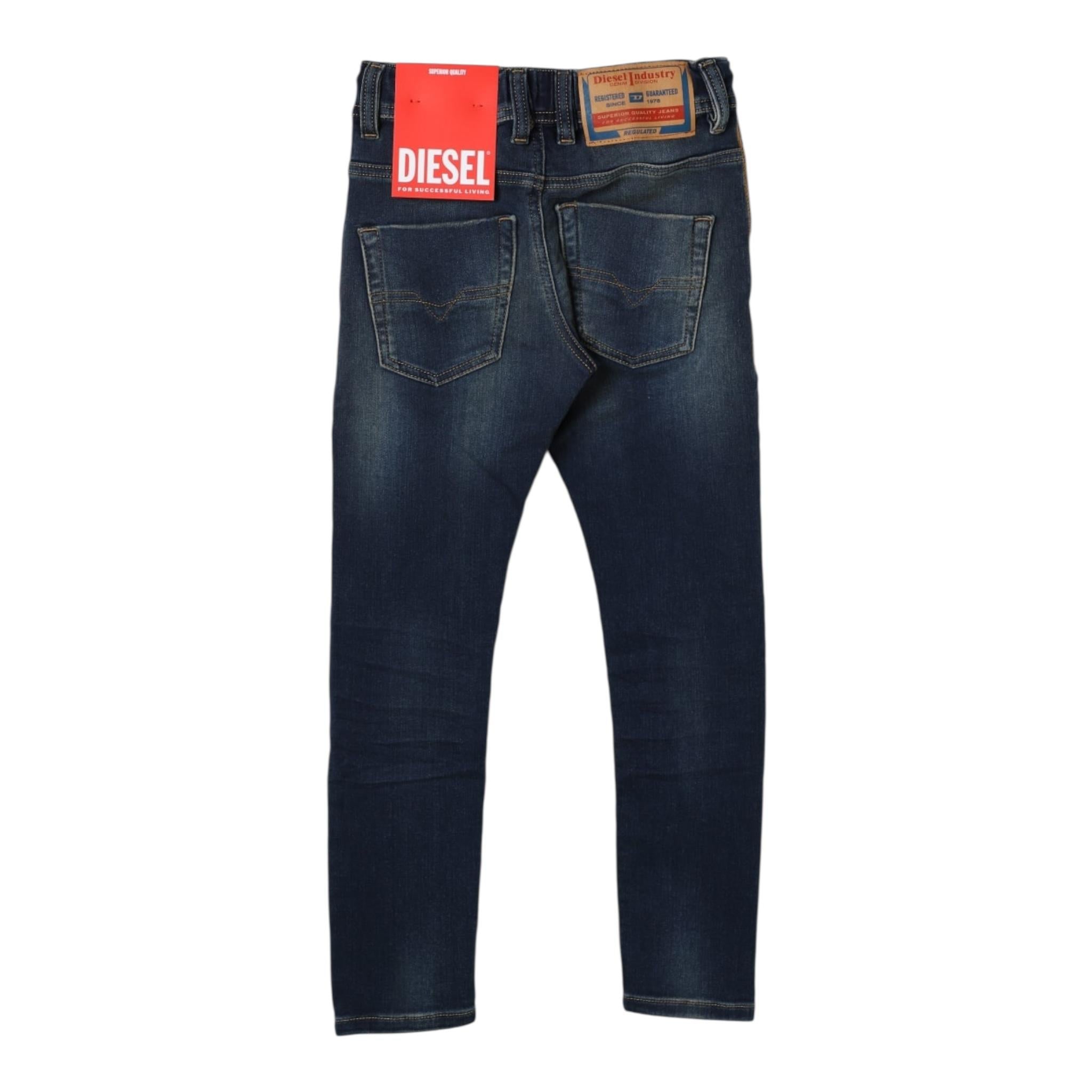 DIESEL jeans tinta unita con elastico in vita Blu per Bambino 00J3AJ BLU DIESEL 