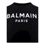 Balmain T-Shirt Girocollo Tinta Unita con Stampa per Bambino BT8P41X NERO BALMAIN 