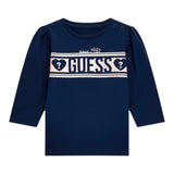 GUESS shirt girocollo tinta unita con stampa Blu per Neonata K4YI25K6YW4 BLU GUESS 