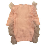FUN & FUN abito maglia girocollo tinta unita maniche lunghe con tulle Rosa per Bambina FNCBDR12427 ROSA FUN & FUN 