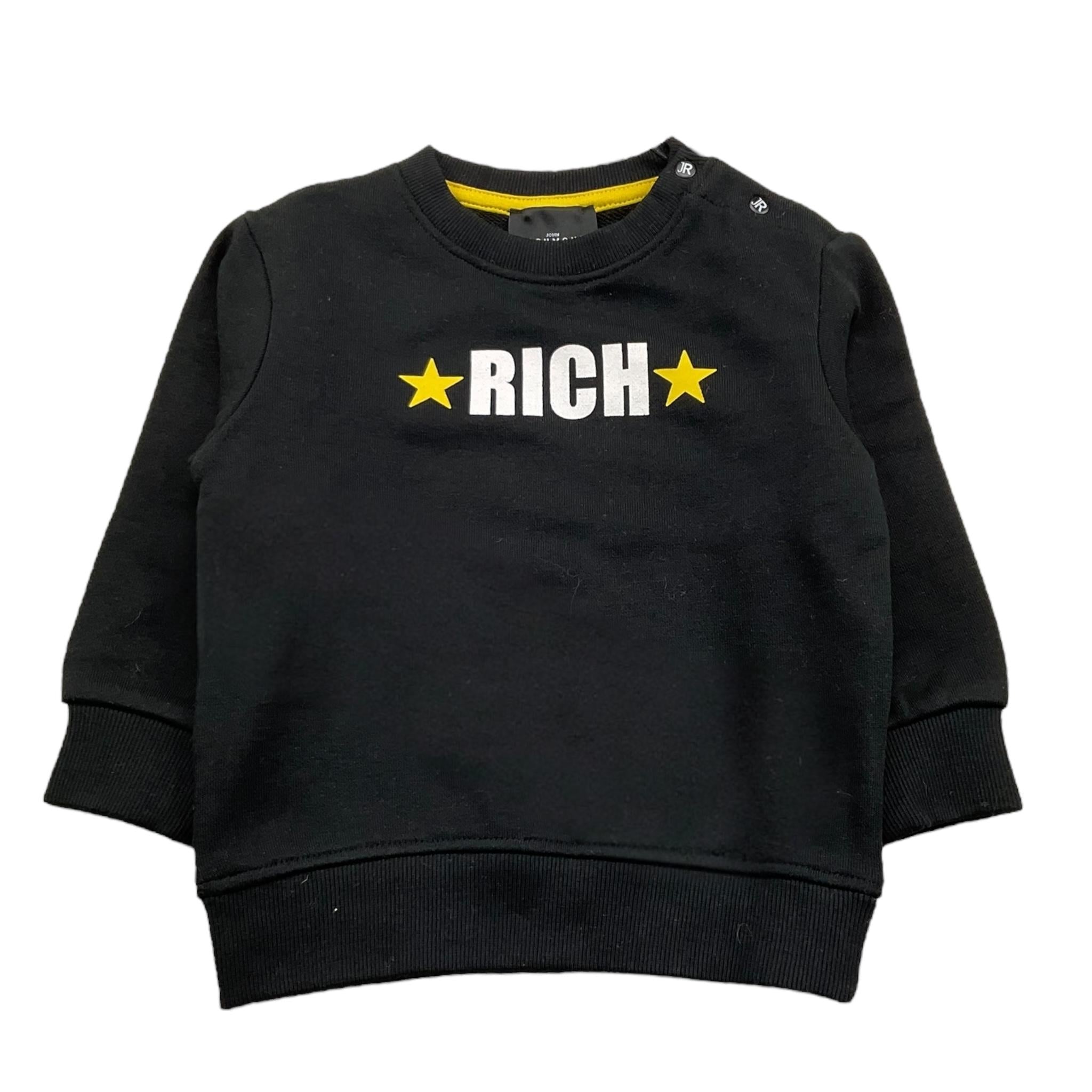 JOHN RICHMOND felpa chiusa girocollo tinta unita cn logo Nero per Neonato RIA24064FEOF NERO JOHN RICHMOND 