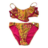4Giveness 2-Piece Solid Color Swimsuit with Pink Bandeau and Briefs for Girls