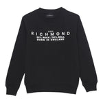 JOHN RICHMOND felpa chiusa girocollo tinta unita con logo Nero per Bambino RBA24047FE NERO JOHN RICHMOND 