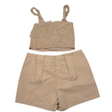Fun & Fun Completo Short-Top Tinta Unita per Bambina 30939 SABBIA FUN & FUN 