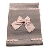 BABY LORD coperta tinta unita con ricami Sabbia per Neonata 104CC SABBIA BABY LORD 
