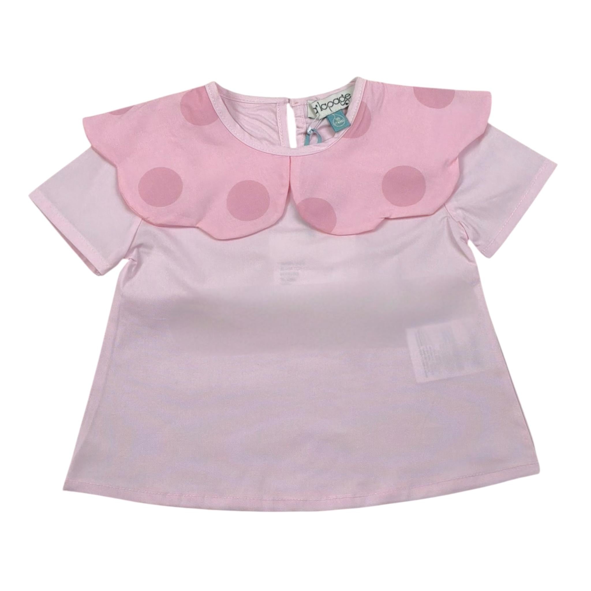 A' La Page camiciaTinta Unita con Colletto per Neonata AL05 ROSA A' LA PAGE 