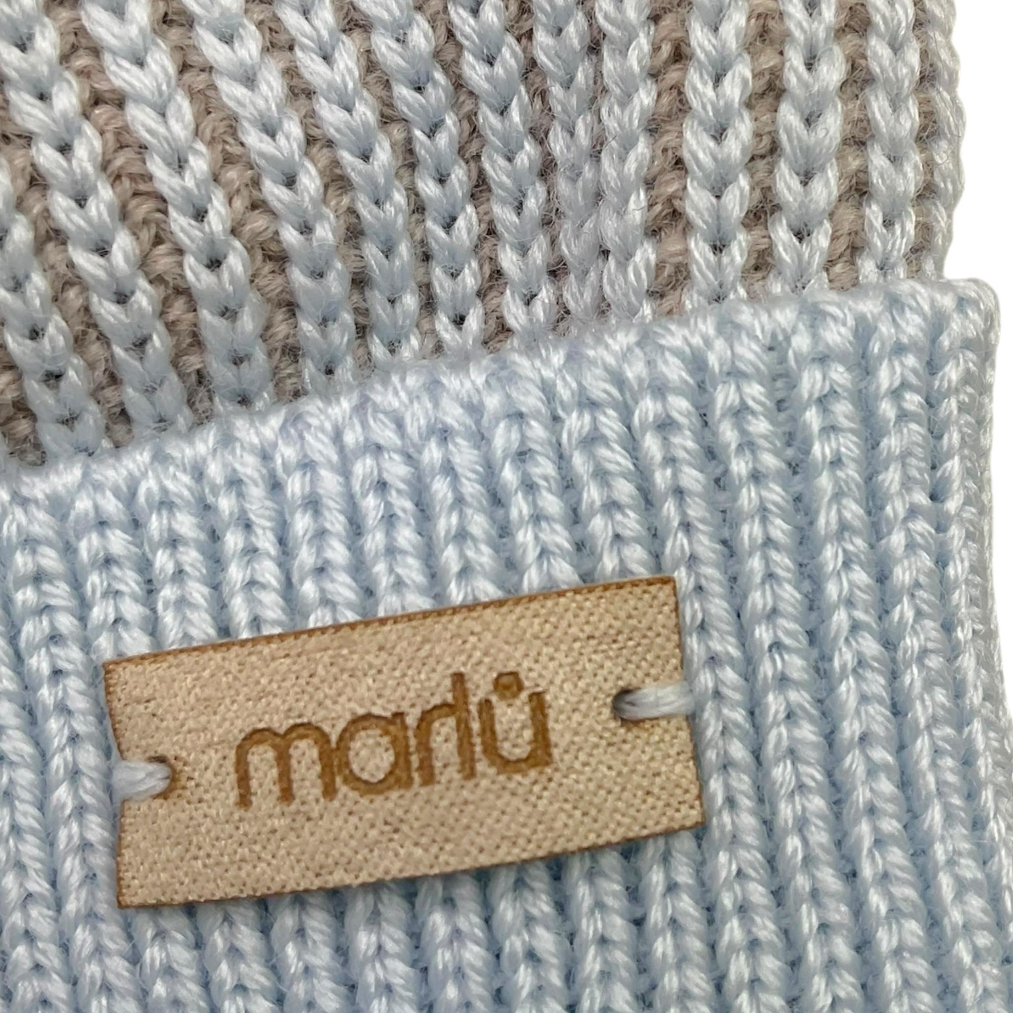 MARLU' cappello tinta unita con fantasia a righe Azzurro per Neonato IG6471PL AZZURRO MARLU' 
