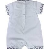 Cesare Paciotti Romper Half Sleeve Solid Color with Logo Profiles White for Newborns