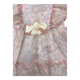 Miranda Plain Dress with Tulle and White Flower Pattern for Baby Girl