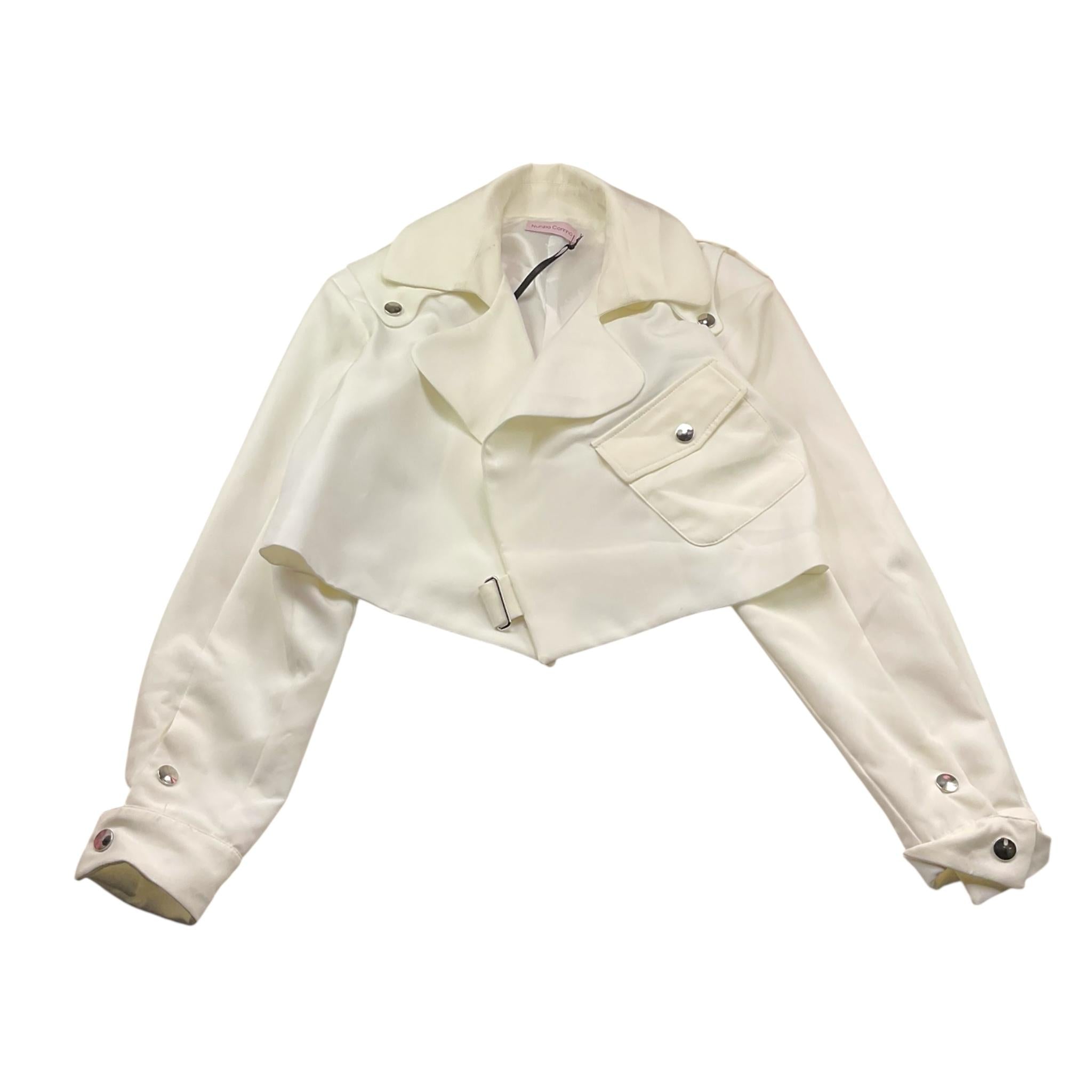 Nunzia Corinna Giacca Tinta Unita Doppio Petto per Bambina NJ1515743 BIANCO NUNZIA CORINNA 